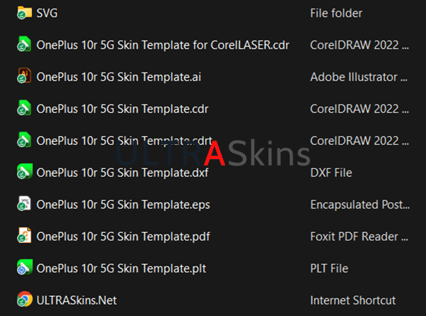 OnePlus 10r 5G Skin Template Vector Cut File